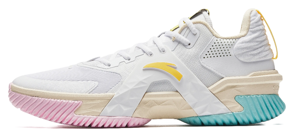 ANTA Space 5 Basketball Shoes Mens Low top Pure White/Light Sugar Yellow 