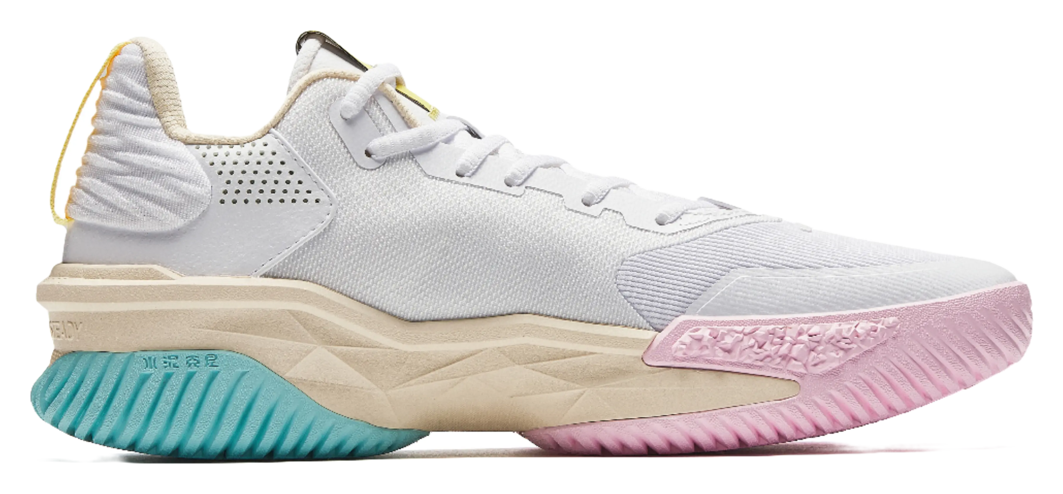 ANTA Space 5 Basketball Shoes Mens Low top Pure White/Light Sugar Yellow 