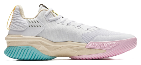 ANTA Space 5 Basketball Shoes Mens Low top Pure White/Light Sugar Yellow 