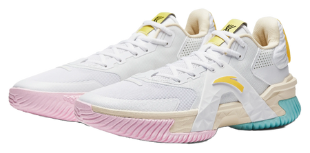 ANTA Space 5 Basketball Shoes Mens Low top Pure White/Light Sugar Yellow 
