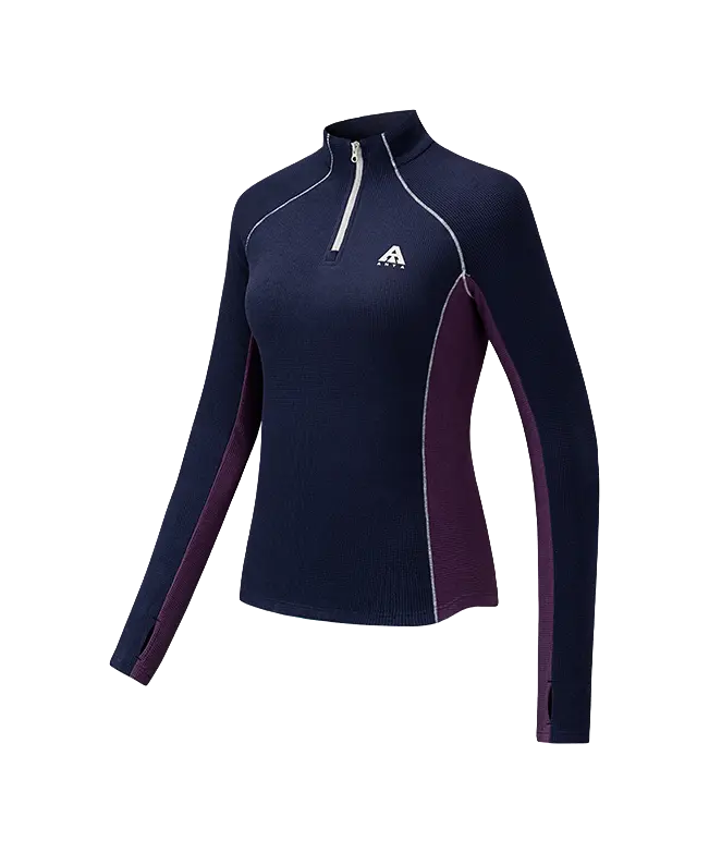 ANTA T Shirts Womens Maya Blue 3 Stand Collar  vjsneaker.com