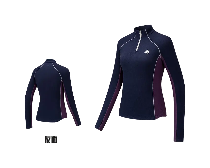 ANTA T Shirts Womens Maya Blue 3 Stand Collar  vjsneaker.com