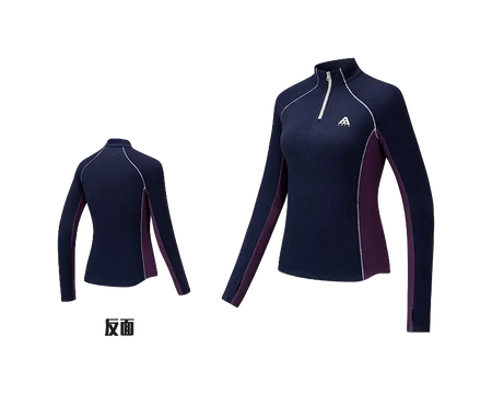 ANTA T Shirts Womens Maya Blue 3 Stand Collar  vjsneaker.com