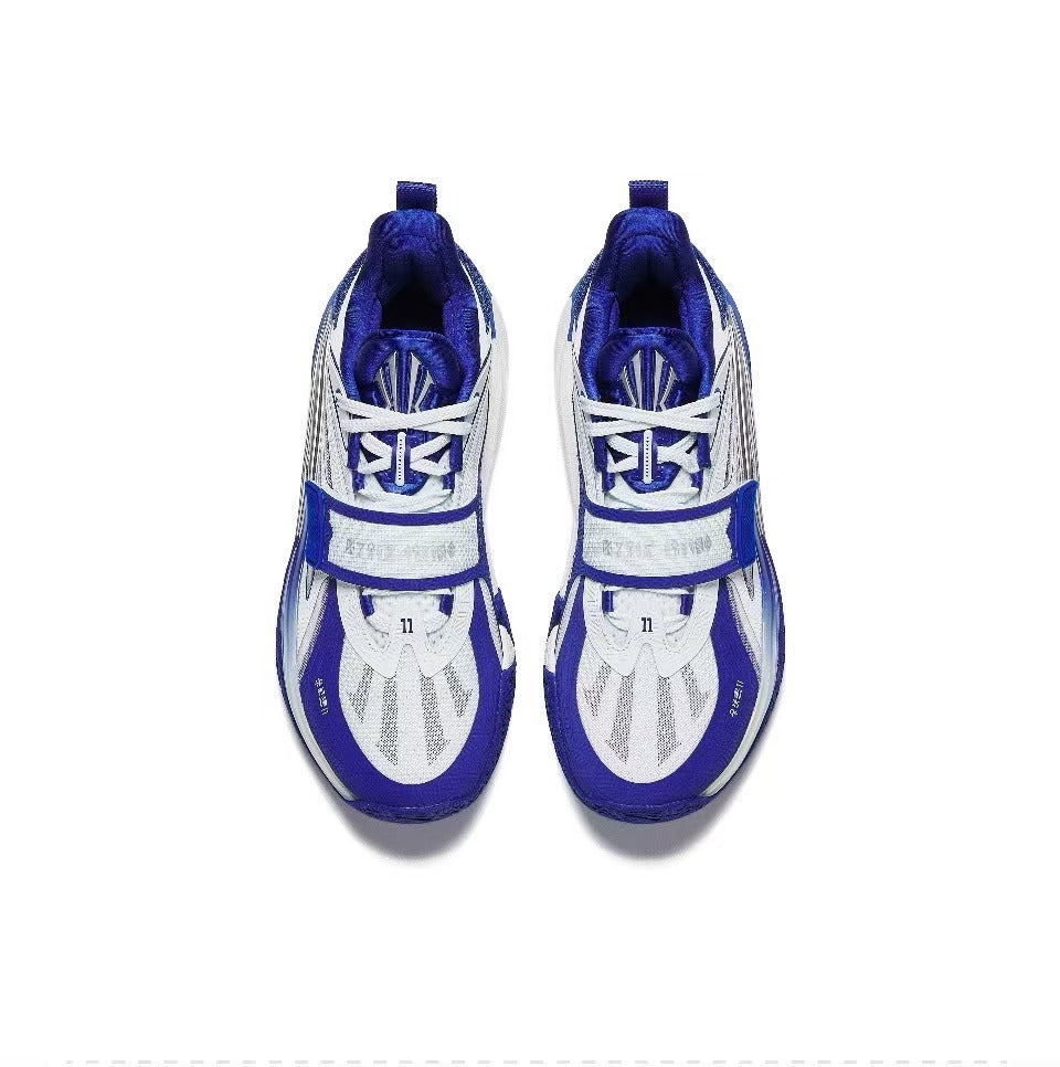 Front view of ANTA KAI 1 Basketball Shoes Men Low-Top White Blue