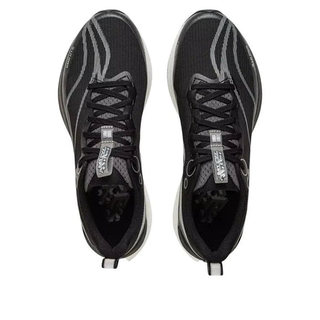 Li-Ning men's black running shoes, tongue and lace-up with logo tabs