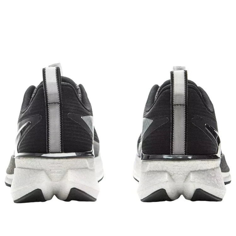 Li-Ning men's black running shoes, rear view with padded heel and stripes