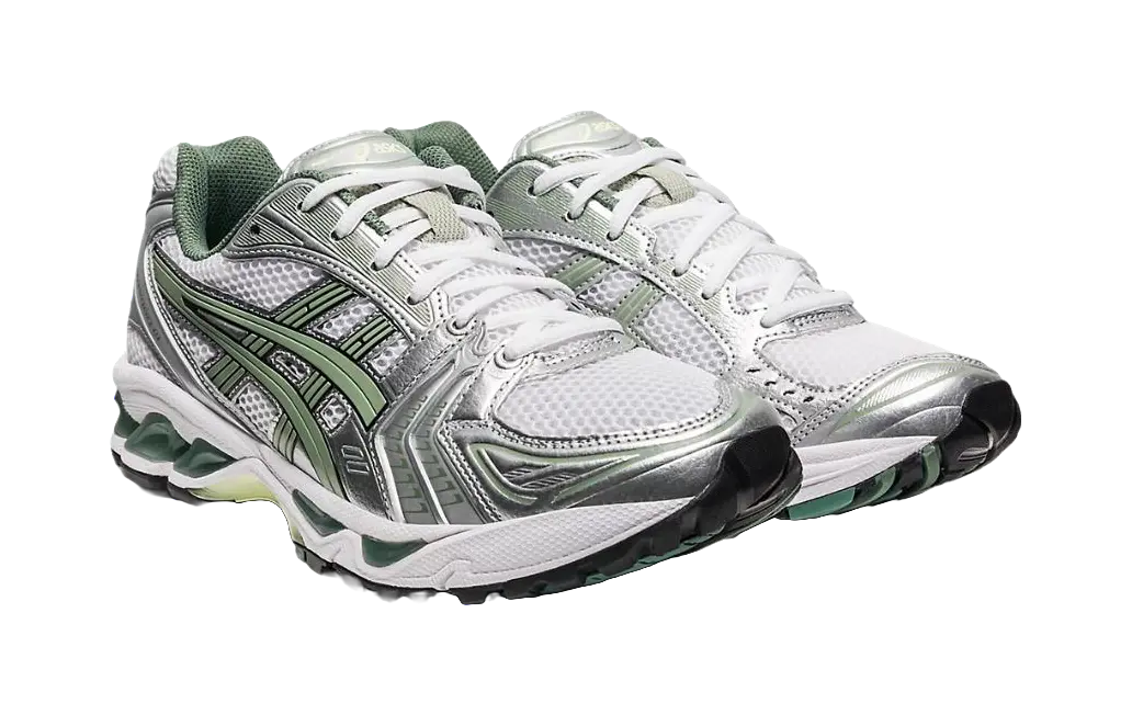 ASICS Gel Kayano 14 White Pure Silver Slate Grey Sage  vjsneaker.com