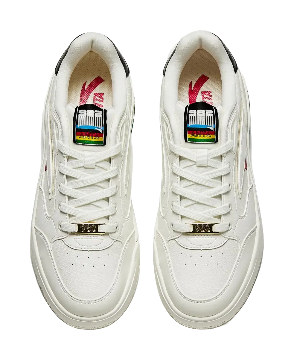 Anta 982 Anti-Slip Wear-Resistant Low-Top Skateboard Shoes Men's White 