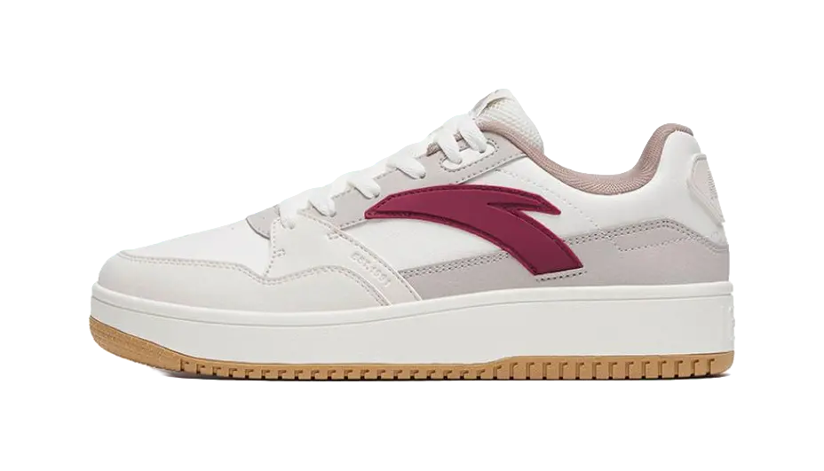 Anta 982 Anti Slip Wear Resistant Low Top Skateboard Shoes Women's White Gray 