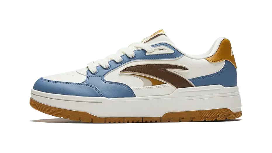 Anta 982 Slip Resistant Abrasion Resistant Low top Skateboard Shoes Men's Blue White Brown 