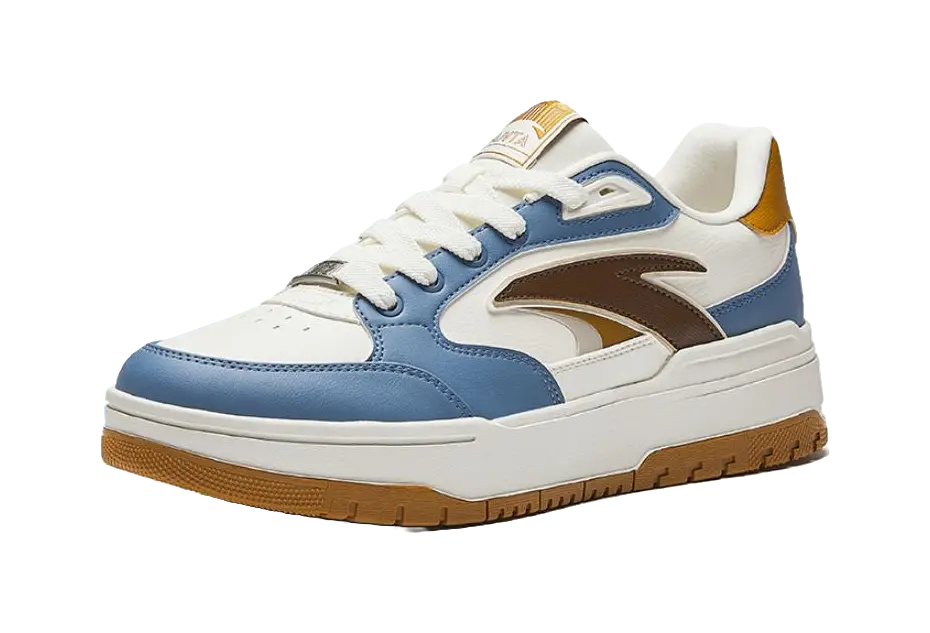 Anta 982 Slip Resistant Abrasion Resistant Low top Skateboard Shoes Men's Blue White Brown 