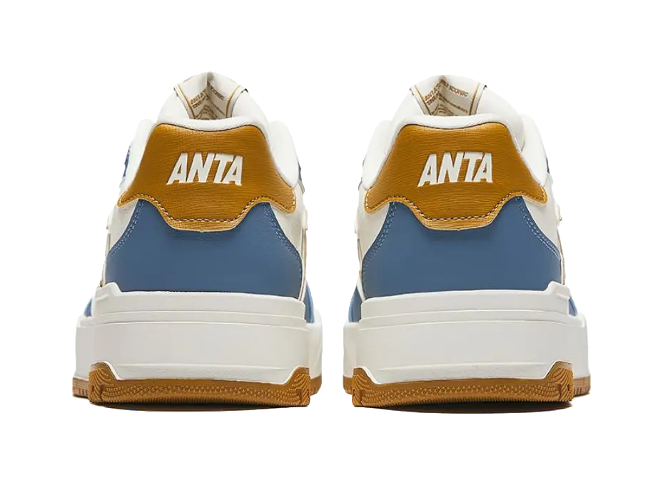 Anta 982 Slip Resistant Abrasion Resistant Low top Skateboard Shoes Men's Blue White Brown 