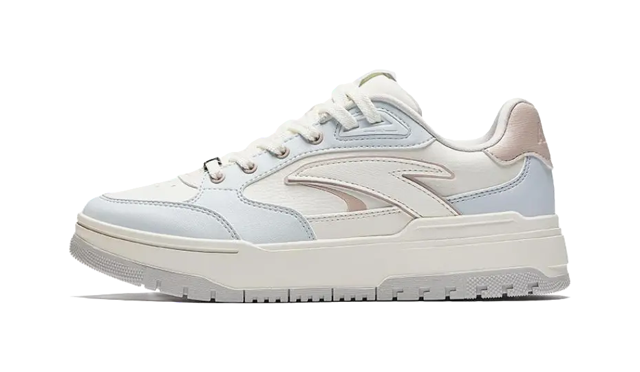 Anta 982 Slip Resistant Abrasion Resistant Low top Skateboard Shoes Women's White Blue 