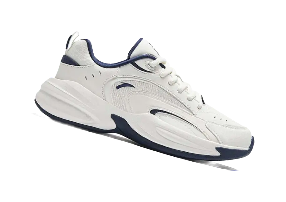 Anta ACE Abrasion Resistant Low top Chunky Sneakers Women's White Blue  VJSNEAKER