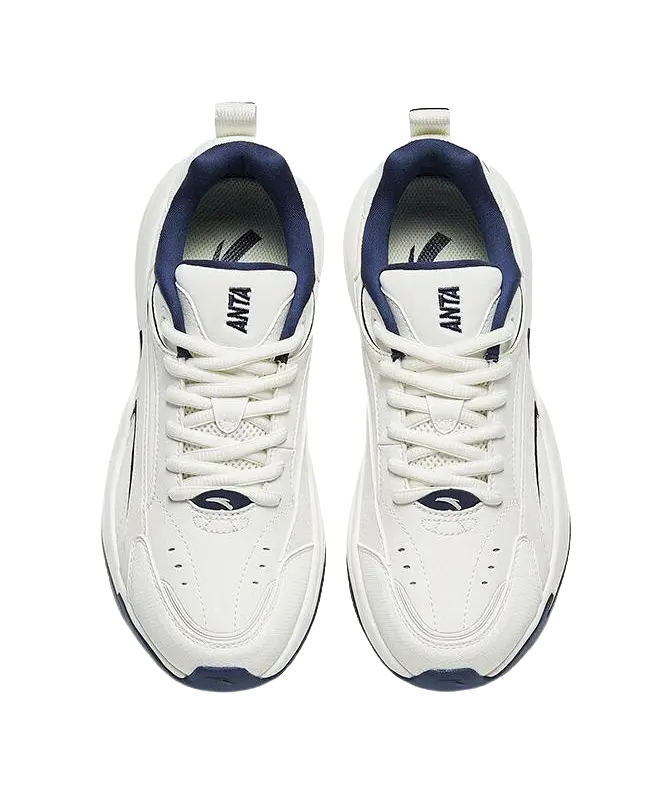 Anta ACE Abrasion Resistant Low top Chunky Sneakers Women's White Blue  VJSNEAKER