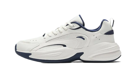 Anta ACE Slip Resistant Abrasion Resistant Low top Sports Casual Shoes Mens White Dark Blue  vjsneaker.com