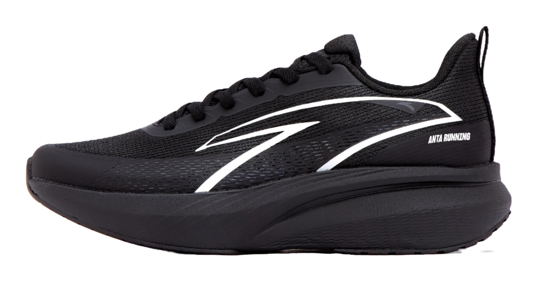 Anta Abrasion Resistant Breathable Low top Casual Running Shoes Men's Basic Black Metal Titanium 