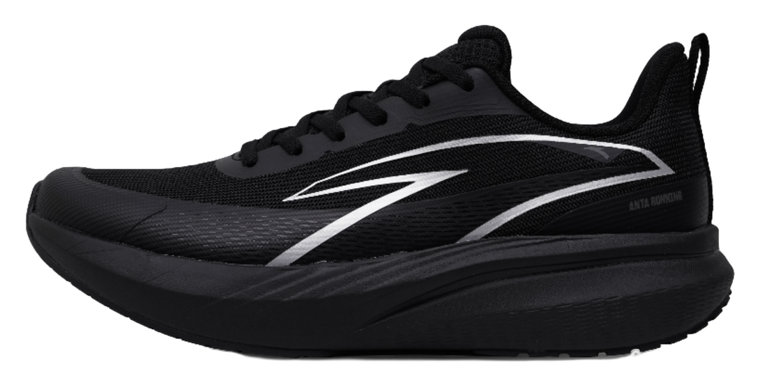 Anta Abrasion Resistant Breathable Low top Casual Running Shoes Men's Basic Black Metal Titanium 