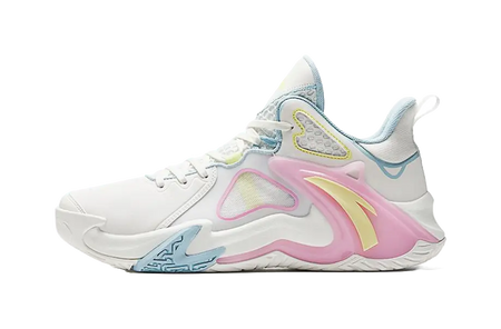Anta Airspace 4 Men's Basketball Shoes - Slip & Abrasion Resistant Low Tops - White/Blue/Pink US-MAN11 UK10 EU45