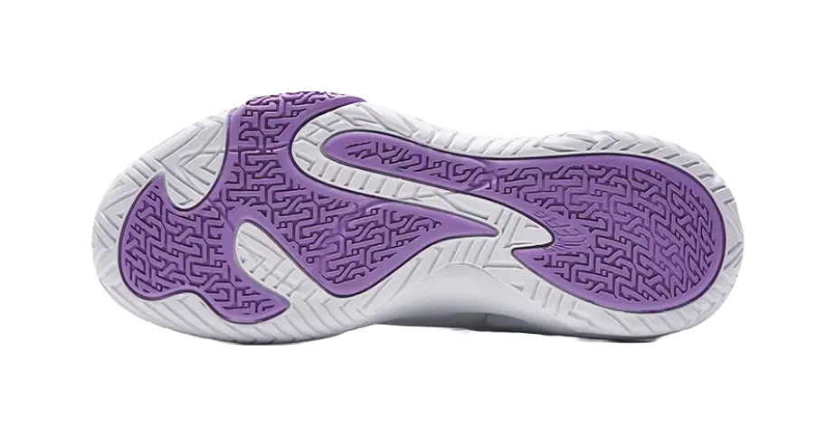 Anta Airspace 4 Slip Resistant Abrasion Resistant Low top Basketball Shoes Mens White Purple 
