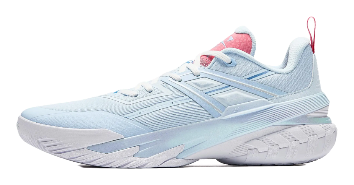 Anta Airspace 6 Cushioning Slip Resistant Anti Rollover Low top Basketball Shoes Mens Blue Pink  vjsneaker.com