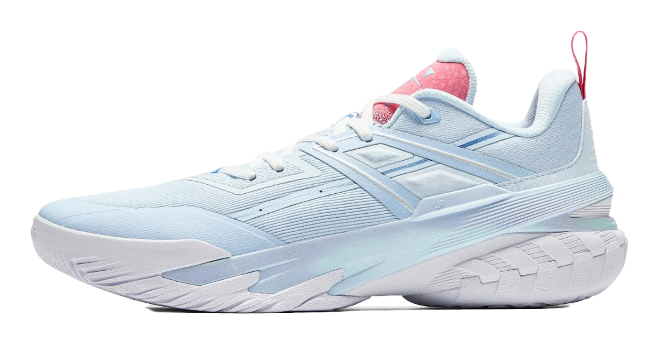 Anta Airspace 6 Cushioning Slip Resistant Anti Rollover Low top Basketball Shoes Mens Blue Pink  vjsneaker.com