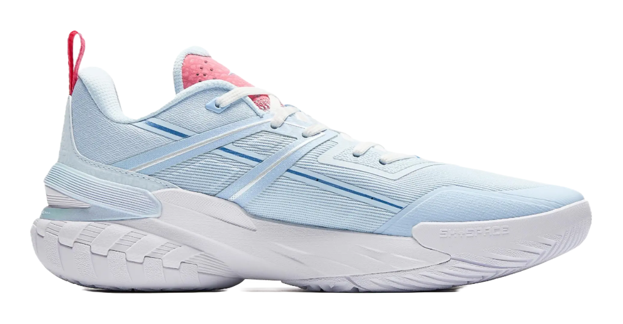 Anta Airspace 6 Cushioning Slip Resistant Anti Rollover Low top Basketball Shoes Mens Blue Pink  vjsneaker.com