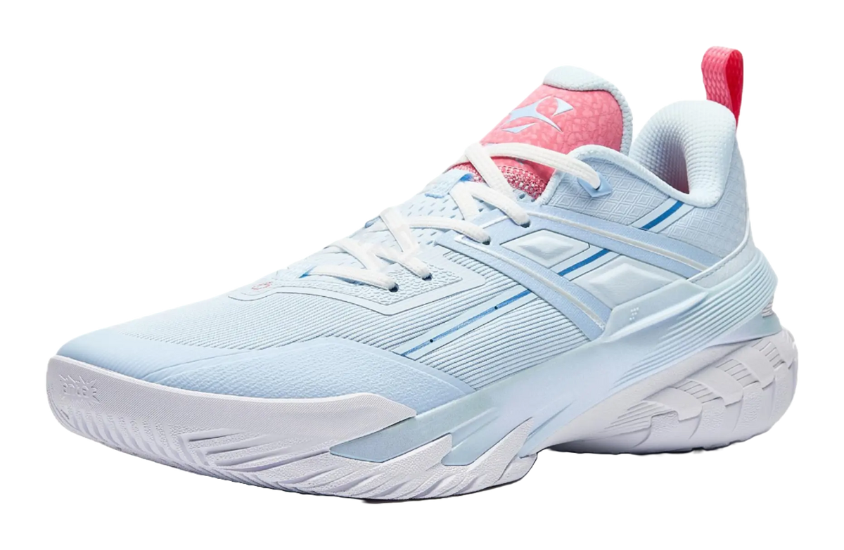 Anta Airspace 6 Cushioning Slip Resistant Anti Rollover Low top Basketball Shoes Mens Blue Pink  vjsneaker.com