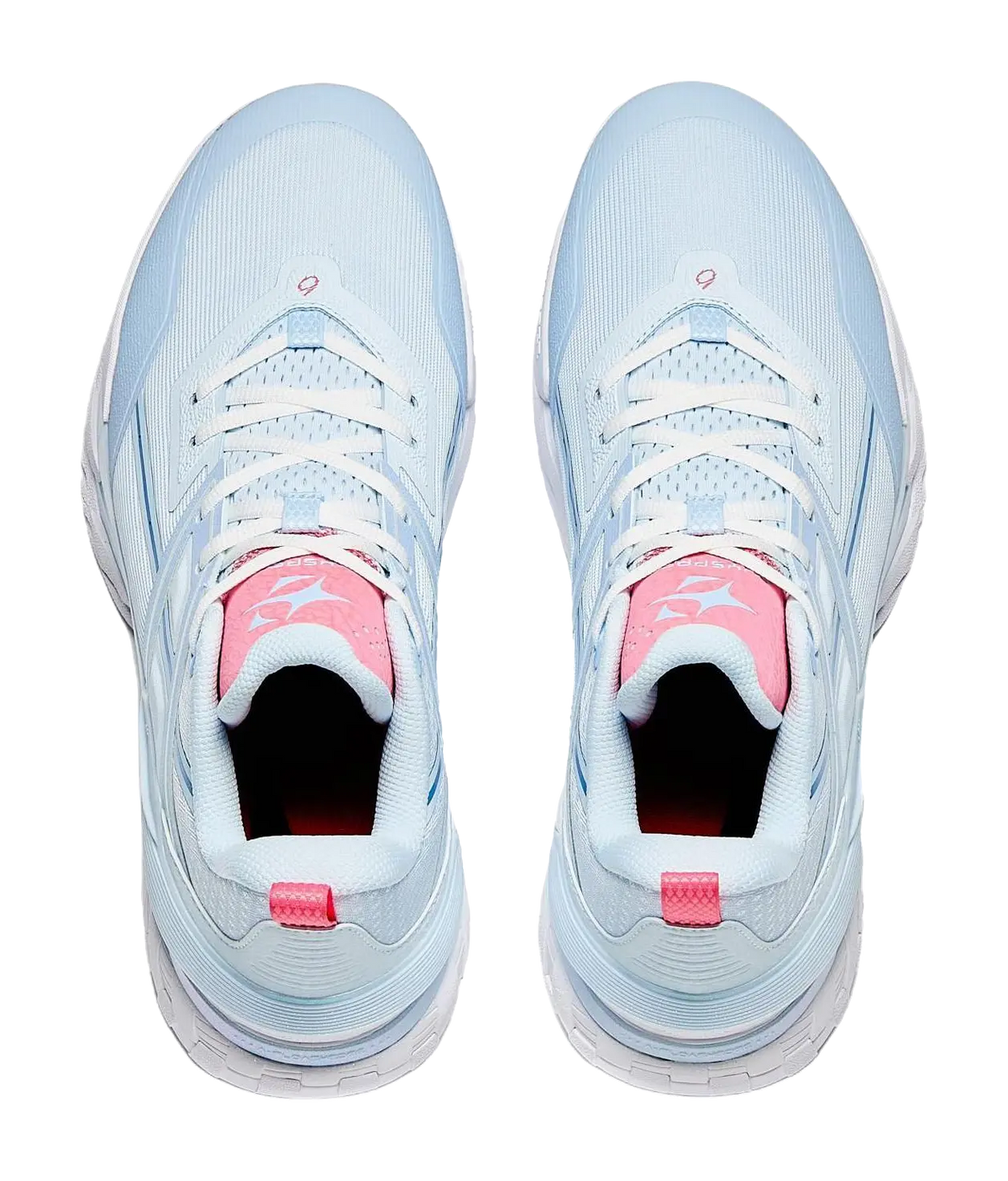 Anta Airspace 6 Cushioning Slip Resistant Anti Rollover Low top Basketball Shoes Mens Blue Pink  vjsneaker.com