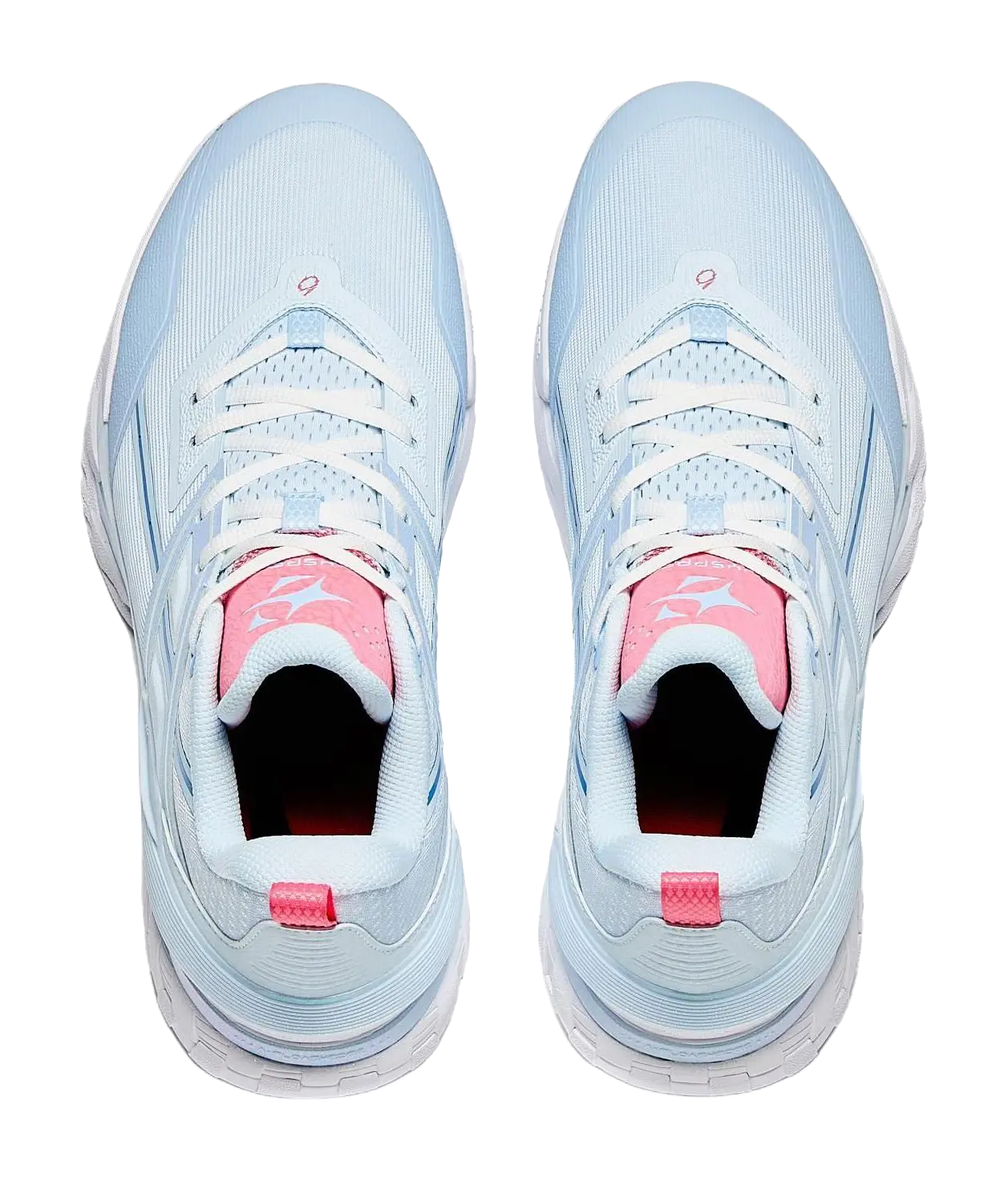 Anta Airspace 6 Cushioning Slip Resistant Anti Rollover Low top Basketball Shoes Mens Blue Pink  vjsneaker.com