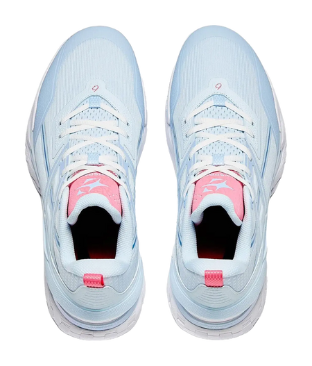 Anta Airspace 6 Cushioning Slip Resistant Anti Rollover Low top Basketball Shoes Mens Blue Pink  vjsneaker.com