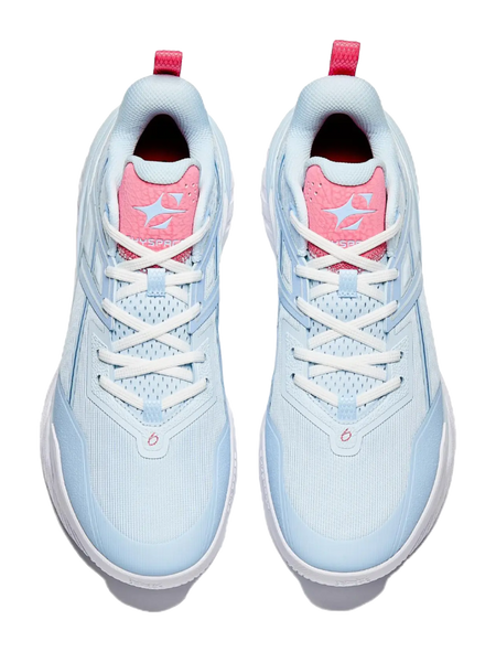 Anta Airspace 6 Cushioning Slip Resistant Anti Rollover Low top Basketball Shoes Mens Blue Pink  vjsneaker.com