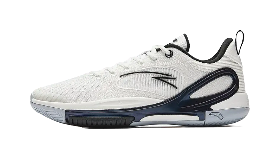 Anta Anti-Slip And Wear-Resistant Coverage Low-Top Air Cushion Basketball Shoes Mens White Black 