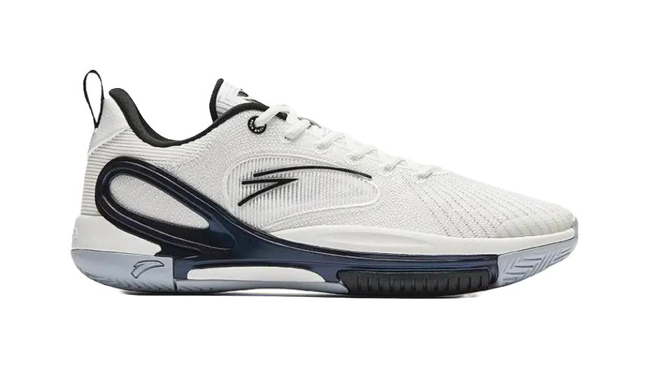 Anta Anti-Slip And Wear-Resistant Coverage Low-Top Air Cushion Basketball Shoes Mens White Black 