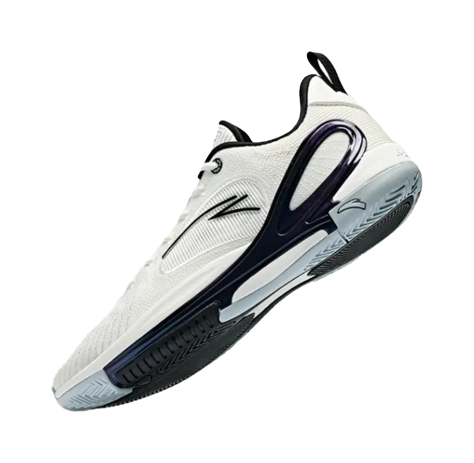 Anta Anti-Slip And Wear-Resistant Coverage Low-Top Air Cushion Basketball Shoes Mens White Black 