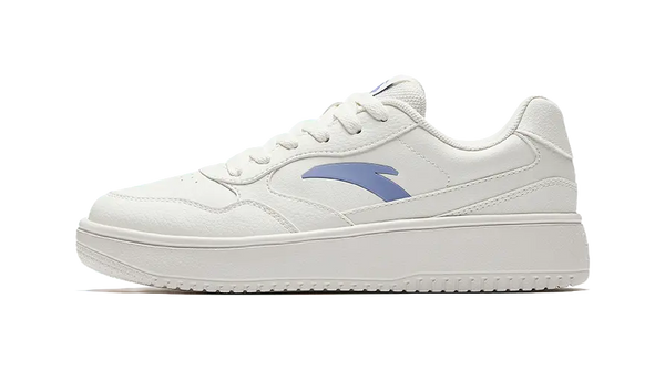 Anta Anti-Slip And Wear-Resistant Lightweight Height Increasing Low-Top Skateboard Shoes Women's White Blue 
