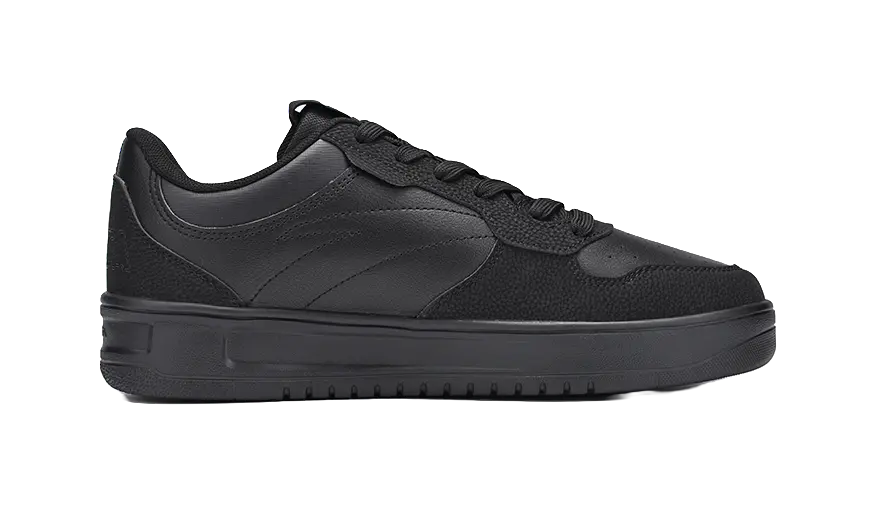 Anta Classic Cushioning, Wear Resistant Low top Skateboard Shoes Men's Basic Black 