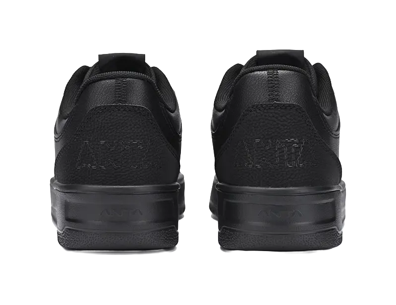 Anta Classic Cushioning, Wear Resistant Low top Skateboard Shoes Men's Basic Black 