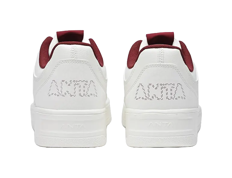 Anta Classic Cushioning, Wear Resistant Low top Skateboard Shoes Men's White Red 