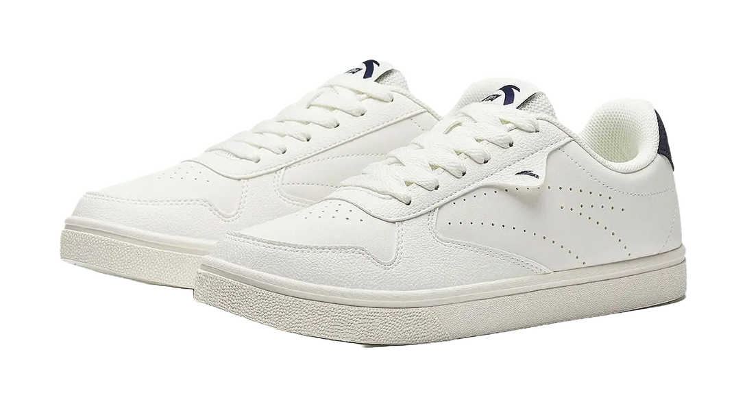 Anta Classic Non slip Lightweight Low top Skateboard Shoes Men's White Blue 