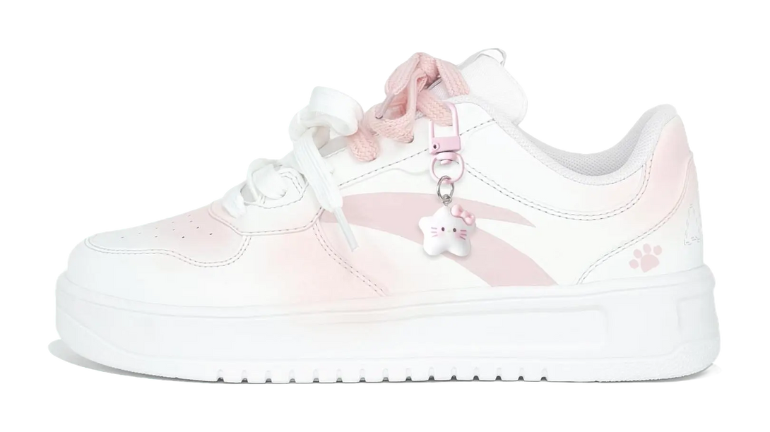 Anta Classic Slip Resistant Abrasion Resistant Low top Skateboard Shoes Women's White Pink 