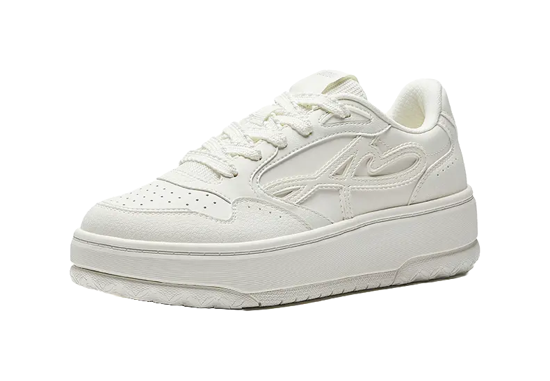 Anta Clear Breeze Slip Resistant Abrasion Resistant Low top Skateboard Shoes Women's Ivory White 