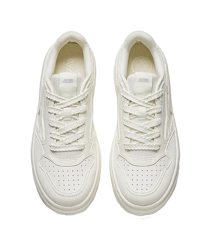 Anta Clear Breeze Slip Resistant Abrasion Resistant Low top Skateboard Shoes Women's Ivory White 