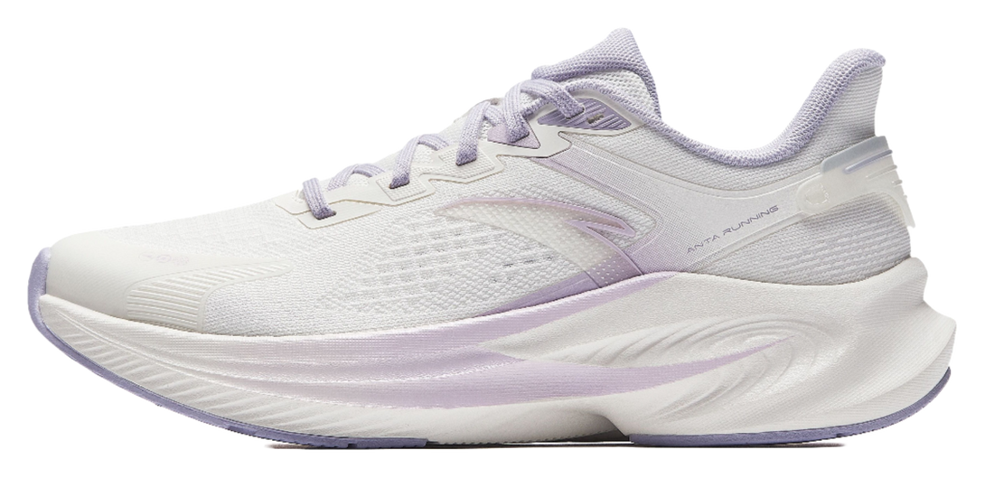 Anta Cushioning Anti-Slip And Wear-Resistant Height Increasing Low-Top Running Shoes Women's White Purple 