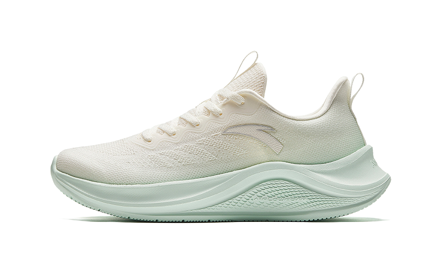 Anta Cushioning, Abrasion Resistant, Breathable, Lightweight Low top Running Shoes Women's Beige Green 