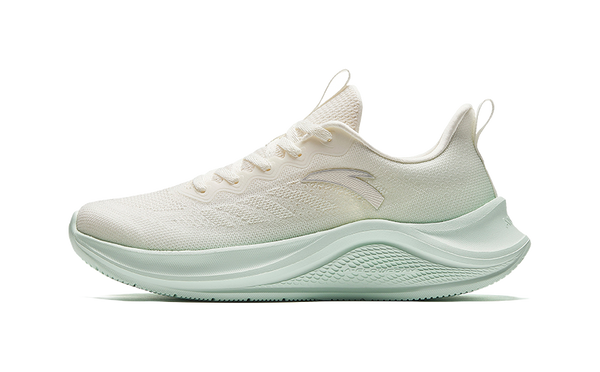 Anta Cushioning, Abrasion Resistant, Breathable, Lightweight Low top Running Shoes Women's Beige Green 