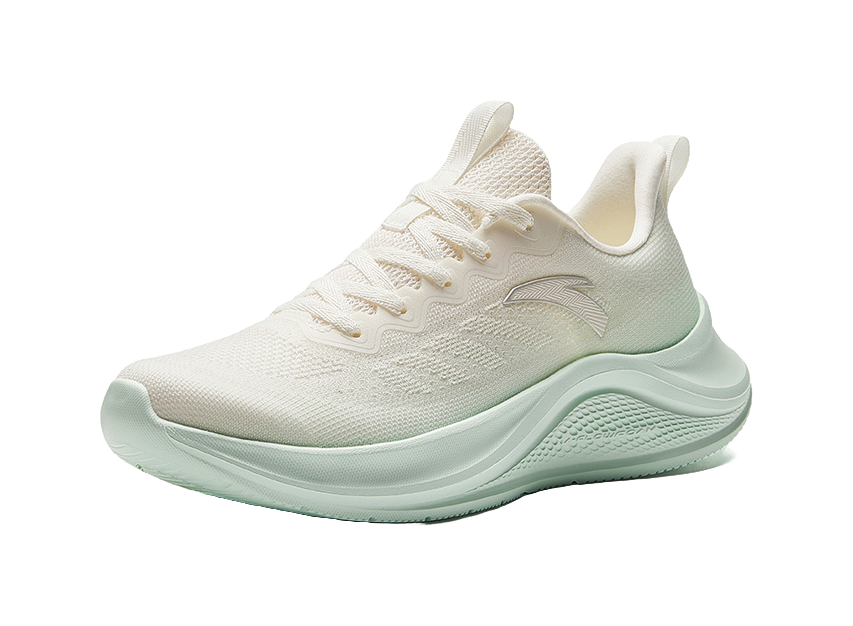 Anta Cushioning, Abrasion Resistant, Breathable, Lightweight Low top Running Shoes Women's Beige Green 