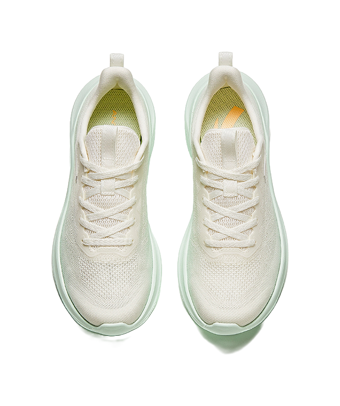 Anta Cushioning, Abrasion Resistant, Breathable, Lightweight Low top Running Shoes Women's Beige Green 