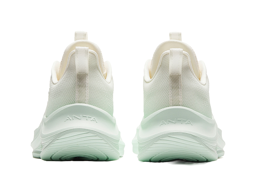 Anta Cushioning, Abrasion Resistant, Breathable, Lightweight Low top Running Shoes Women's Beige Green 
