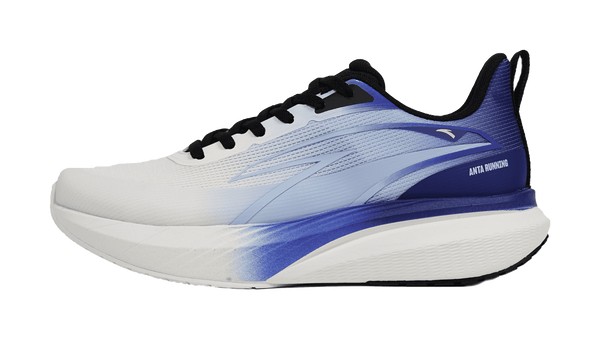 Anta Cushioning, Wear Resistant Low top Casual Running Shoes Men's Papyrus White Dust Blue Signal Blue 